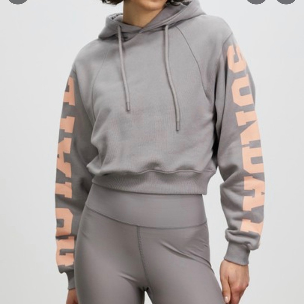 Rotate Sunday Cropped Grey Hoodie in size Medium